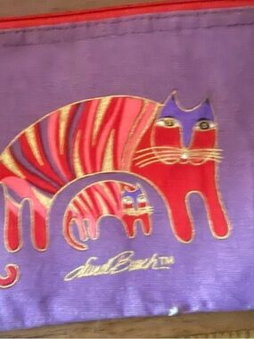 Laura Burch Colorful Cat Tote Bag - Purple & Red -